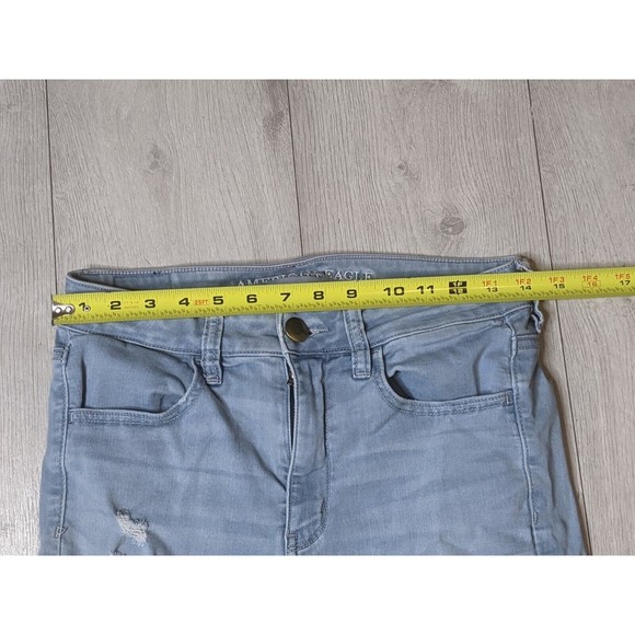 American Eagle Distressed Hi-Rise Jegging Size 6 Women's Super Stretch X Jeans - Picture 10 of 12